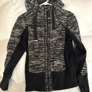 Zella Zip Up Hoodie Activewear Black Sweater, Casual Activewear